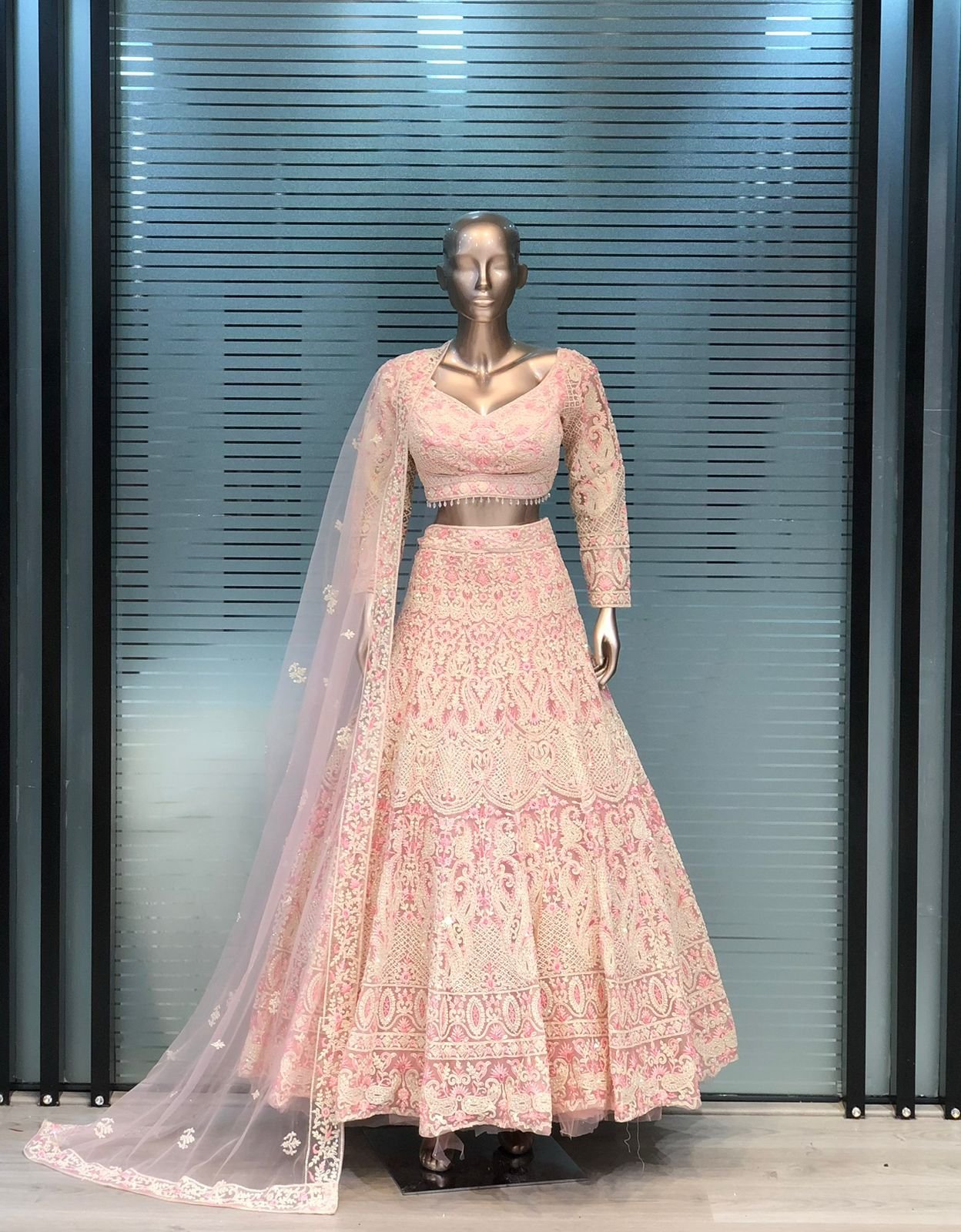 aby Pink Designer Lehenga Choli with Embroidered Dupatta