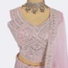 Lilac lehenga with silver embroidery