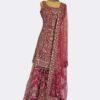 Pink sharara with golden embellishment